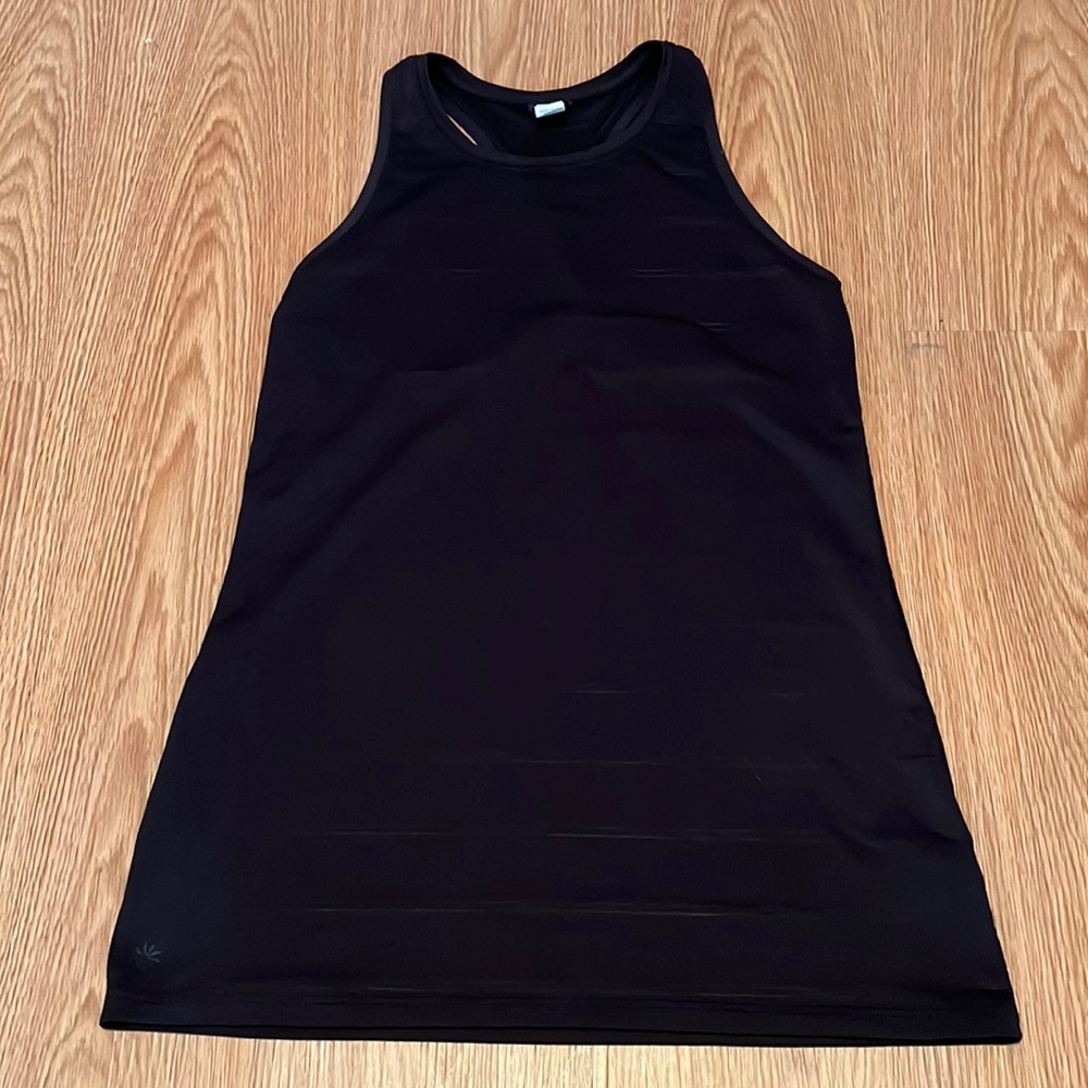 Athleta workout tank top black mesh stripes xs